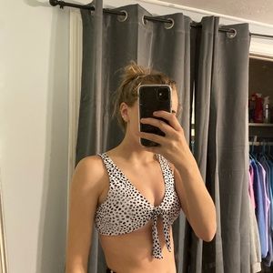 SHEIN Dalmatian print bikini top